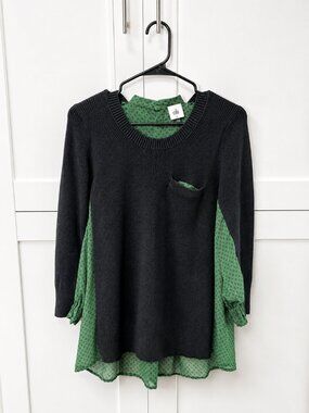 Cabi Mixed Media Sweater Blouse | XS